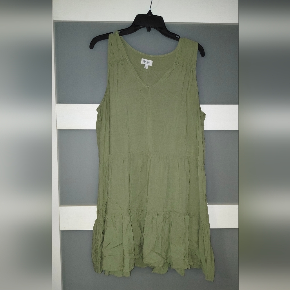 True Craft Olive V-Neck Top